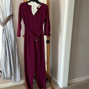 Elegant Burgundy Jumpsuit with Belt
